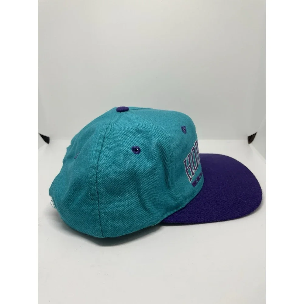 Vintage Charlotte Hornets NBA Snapback Hat AJD Embroidered Logo Purple‎ & Teal